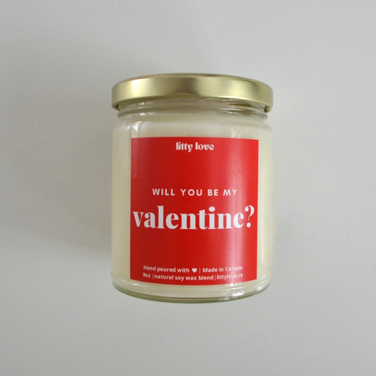 Will you be my valentine candle