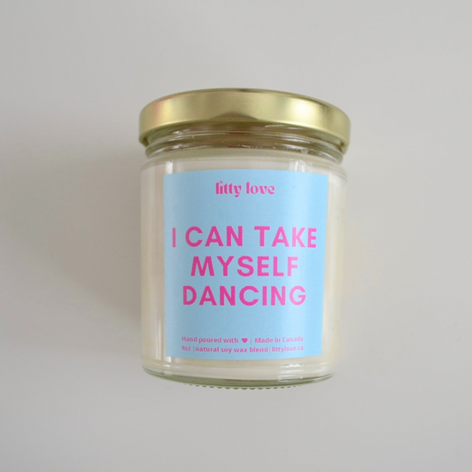 I can take myself dancing- Miley Cyrus candle