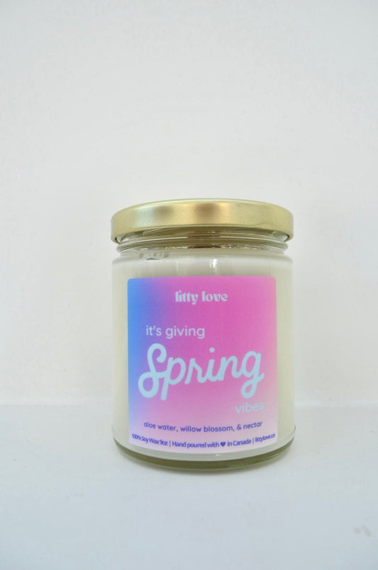 its giving spring 9oz candle jar
